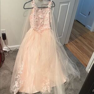 Elegant Pink Floral Kids Dress